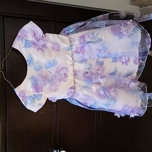 Toddler purple dress with butterflies